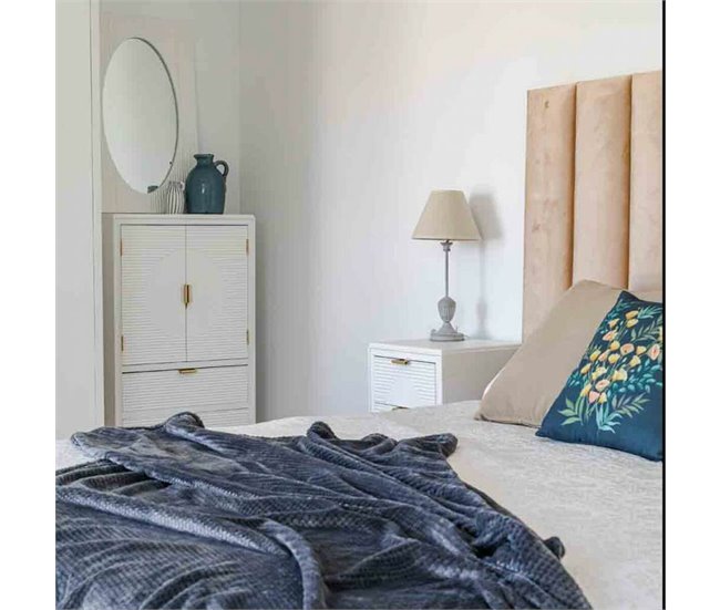 Conforama Armario Alexandra House Living Blanco Dorado Madera MDF 36 X 118 X 62 Cm