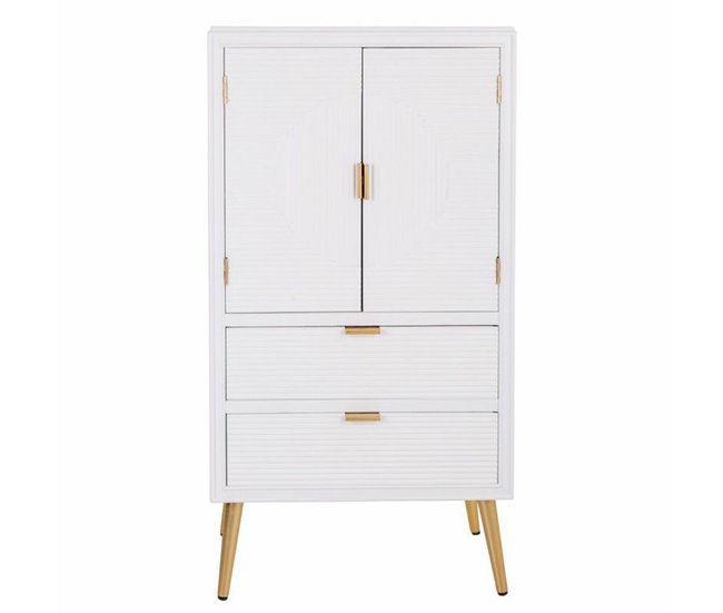 Conforama Armario Alexandra House Living Blanco Dorado Madera MDF 36 X 118 X 62 Cm