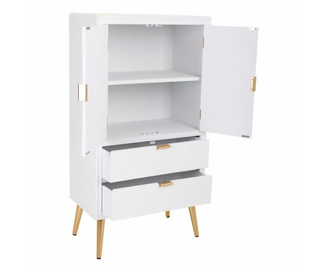Conforama Armario Alexandra House Living Blanco Dorado Madera MDF 36 X 118 X 62 Cm