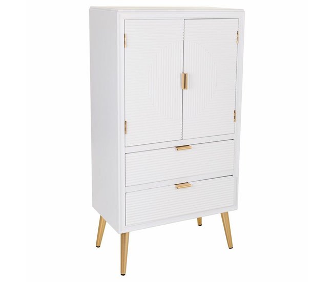Conforama Armario Alexandra House Living Blanco Dorado Madera MDF 36 x 118 x 62 cm