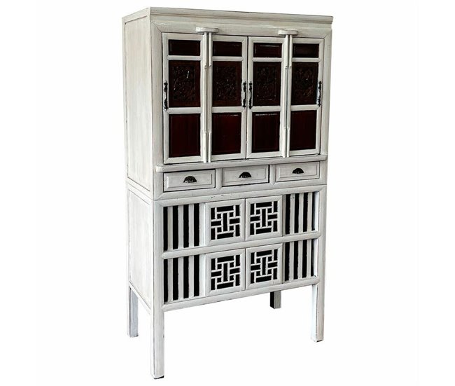 Conforama Armario Alexandra House Living Blanco Madera Madera de olmo 48 x 173 x 97 cm