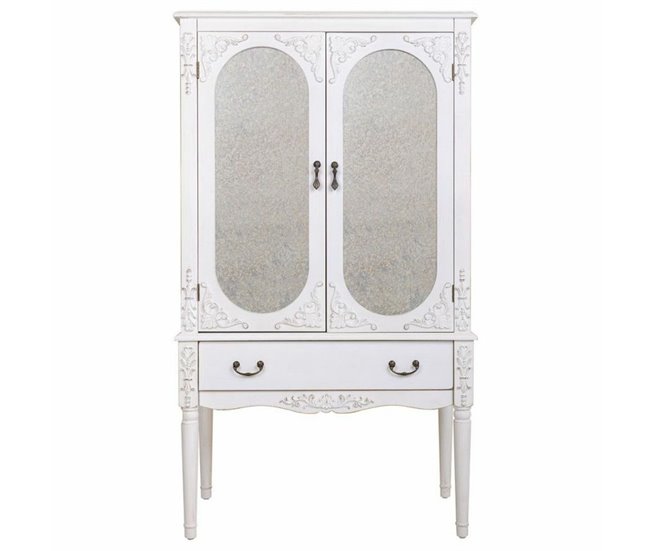 Conforama Armario Alexandra House Living Blanco Vidrio Madera De Abeto Madera MDF 12 X 140 X 80 Cm
