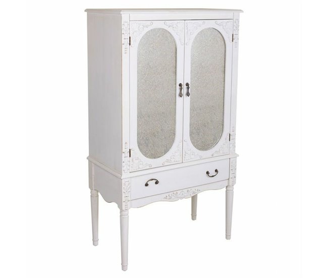 Conforama Armario Alexandra House Living Blanco Vidrio Madera de abeto Madera MDF 12 x 140 x 80 cm