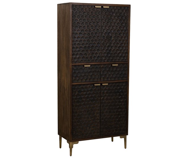 Conforama Armario Alexandra House Living Marrón Madera Hierro 40 X 180 X 80 Cm
