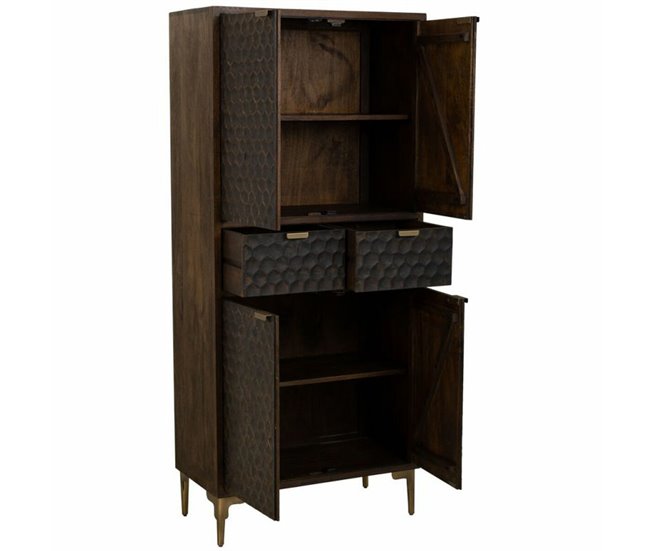 Conforama Armario Alexandra House Living Marrón Madera Hierro 40 X 180 X 80 Cm