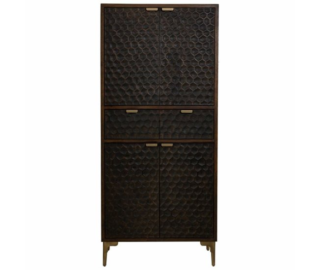 Conforama Armario Alexandra House Living Marrón Madera Hierro 40 x 180 x 80 cm