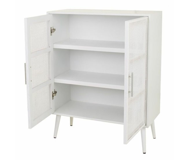 Conforama Armario Alexandra House Living Plateado White Wedding Bambú Madera MDF 37 X 101 X 80 Cm