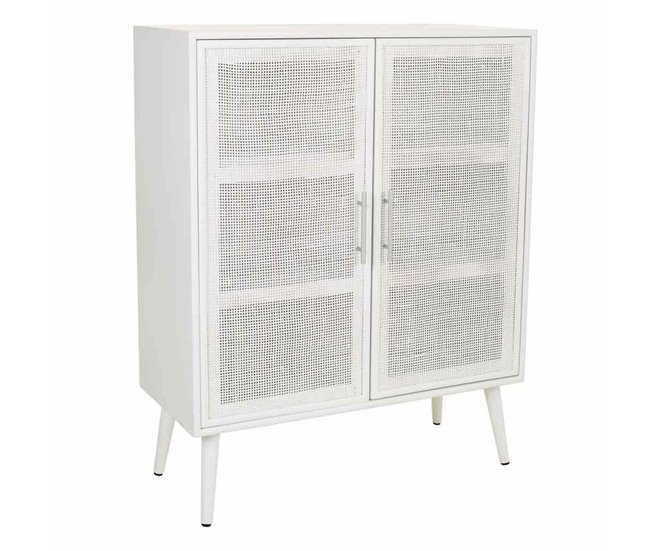 Conforama Armario Alexandra House Living Plateado white wedding Bambú Madera MDF 37 x 101 x 80 cm