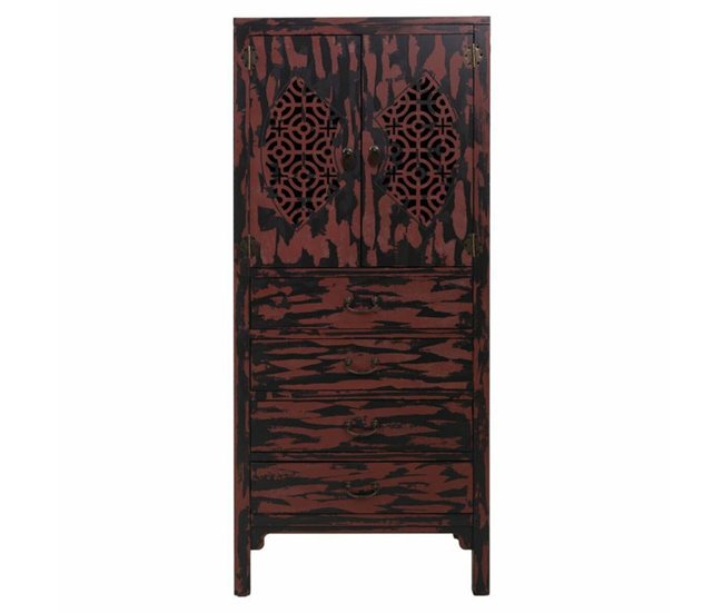 Conforama Armario Alexandra House Living Rojo Madera De Abeto Madera MDF 40 X 140 X 60 Cm