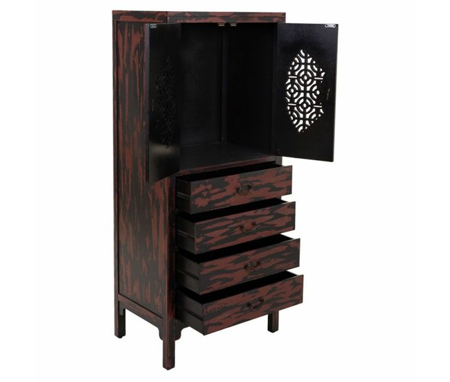 Conforama Armario Alexandra House Living Rojo Madera De Abeto Madera MDF 40 X 140 X 60 Cm