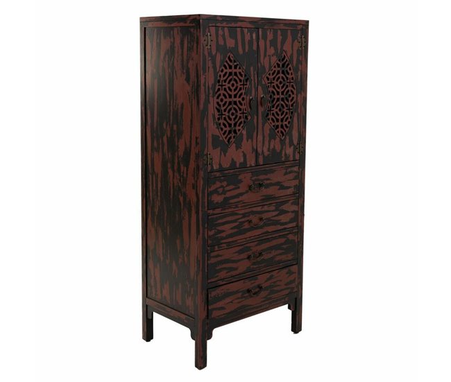 Conforama Armario Alexandra House Living Rojo Madera de abeto Madera MDF 40 x 140 x 60 cm