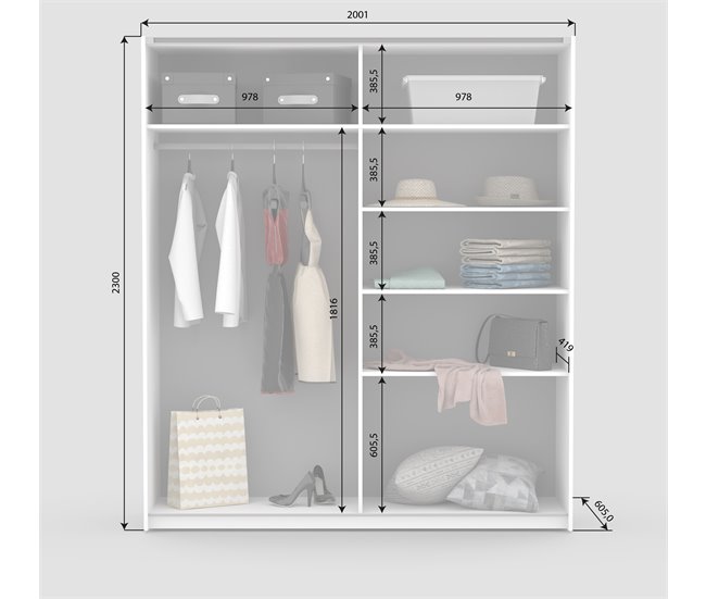 Conforama Armario ALHAMBRA Puertas Correderas 200x230cm Blanco