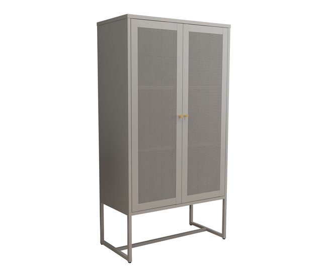 Conforama Armario archivador Sund 2 estantes acero 150x80x40cm - Gris [en.casa]