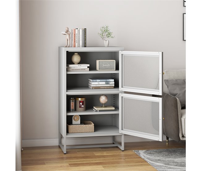 Conforama Armario Archivador Sund Acero Estantes Ajustables 101.5x60x40cm - Gris [en.casa]