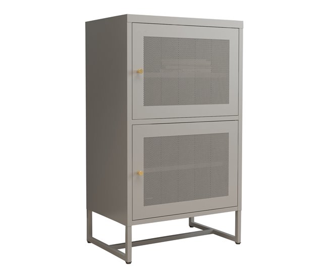 Conforama Armario archivador Sund acero estantes ajustables 101.5x60x40cm - Gris [en.casa]