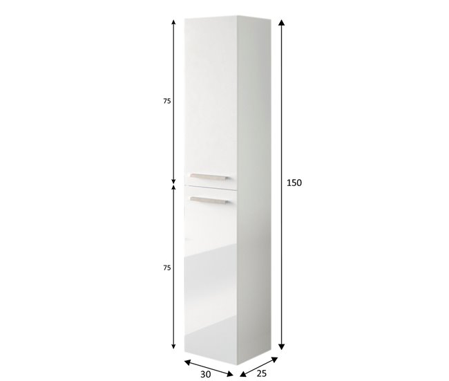 Conforama Armario Baño Alise 2 Puertas Blanco Brillo 150 Cm