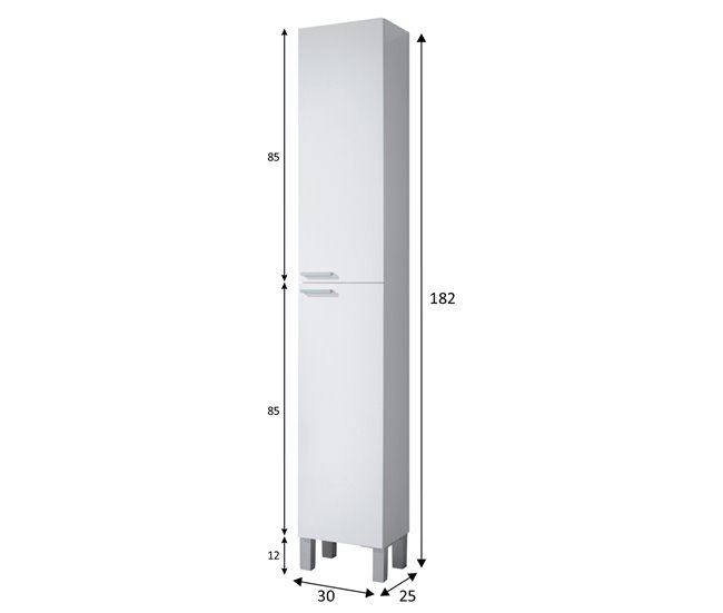 Conforama Armario Baño Levis 2 Puertas Blanco Brillo 182 Cm