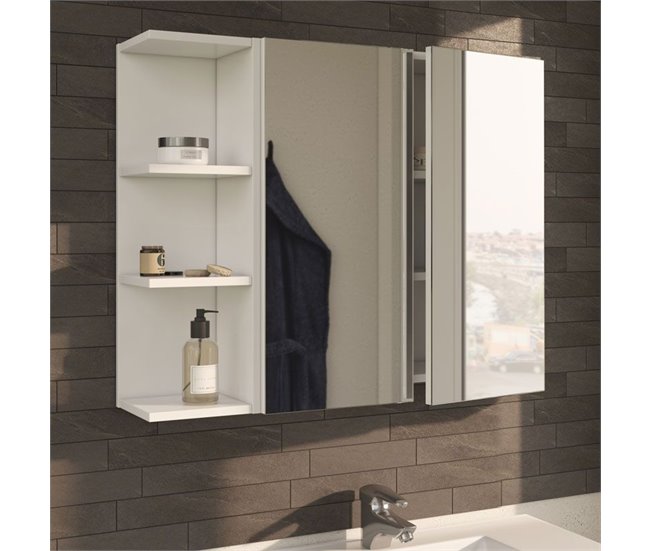 Conforama Armario Camerino Con Espejo Blanco Brillo 60 X 65 X 21 Cm
