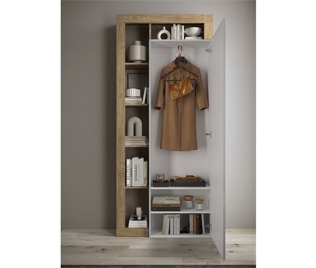 Conforama Armario De Almacenamiento De 2 Puertas Con Espejo Hamburg - H210 Cm