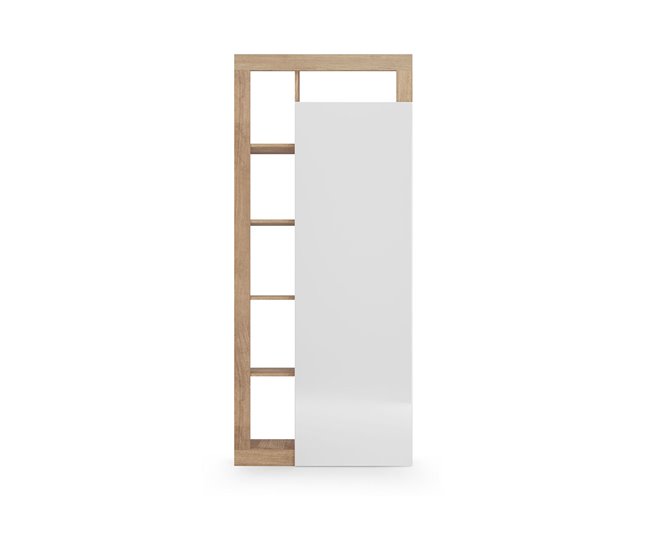 Conforama Armario de almacenamiento de 2 puertas con espejo Hamburg - H210 cm