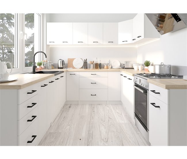Conforama Armario De Cocina AKORD S80 Con Encimera Sistema OLIWIA Blanco 80 Cm 3 Cajones Color Blanco Mate 80x46x85 Cm