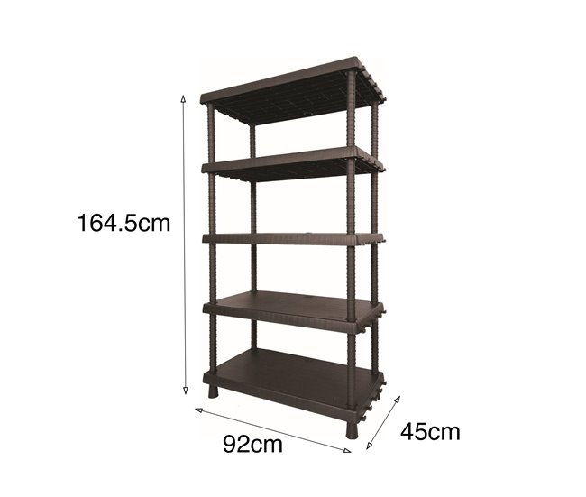 Conforama Armario De Exterior Dastrolog Estante De Exterior Armario Multiusos Con 3 Estantes 100% Made In Italy Antracita 92x45h165 Cm
