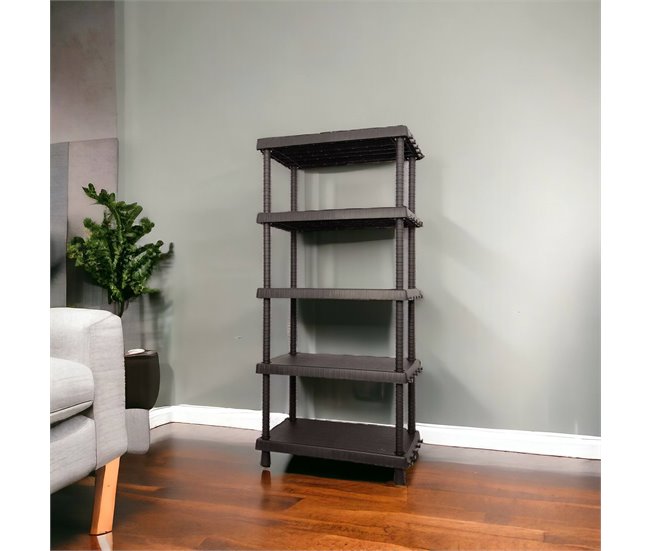 Conforama Armario De Exterior Dastrolog Estante De Exterior Armario Multiusos Con 3 Estantes 100% Made In Italy Antracita 82x40h165 Cm