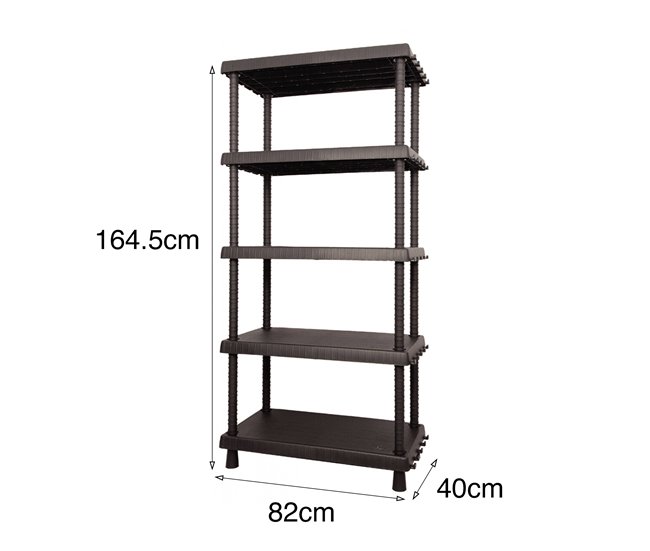 Conforama Armario De Exterior Dastrolog Estante De Exterior Armario Multiusos Con 3 Estantes 100% Made In Italy Antracita 82x40h165 Cm