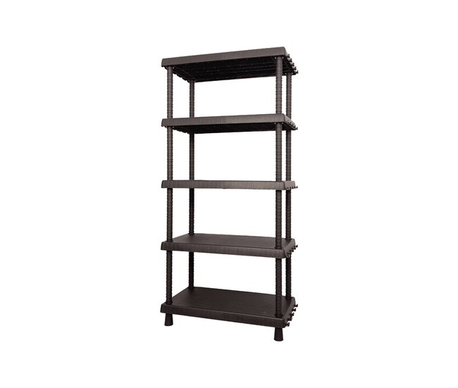 Conforama Armario de exterior Dastrolog Estante de exterior Armario multiusos con 3 estantes 100% Made in Italy Antracita 82x40h165 cm