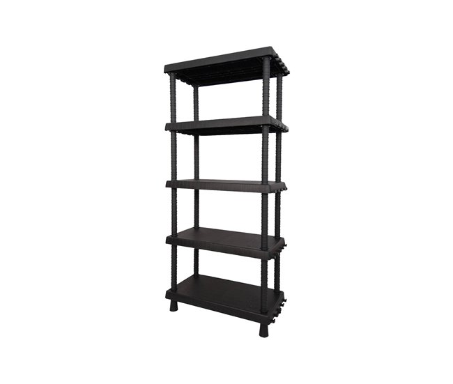 Conforama Armario de exterior Dastrolog Estante de exterior Armario multiusos con 3 estantes 100% Made in Italy Antracita 72x35h165 cm