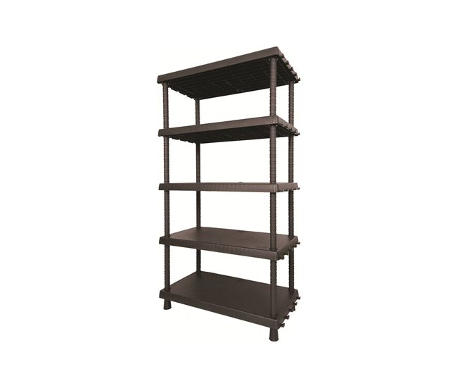 Conforama Armario de exterior Dastrolog Estante de exterior Armario multiusos con 3 estantes 100% Made in Italy Antracita 92x45h165 cm