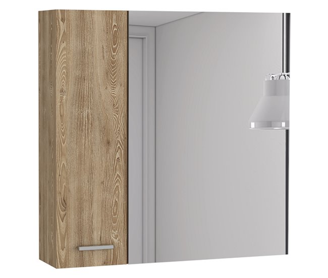 Conforama Armario de Pared con Espejo de Barcelona con estantes 23.6CM A X 23.6CM L X 5.8CM P Miel