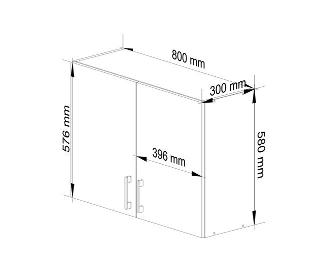 Conforama Armario De Pared De Cocina AKORD W80 Sistema LIMA Blanco 80 Cm 2 Puertas Roble Sonoma Mate 2 Estantes 80x30 5x58 Cm