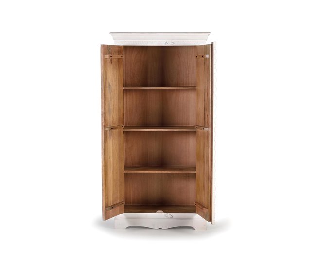 Conforama Armario En Madera De Mango Detalles Espejo En Color Blanco De 180x40x90 Cm - Giner Y Colomer