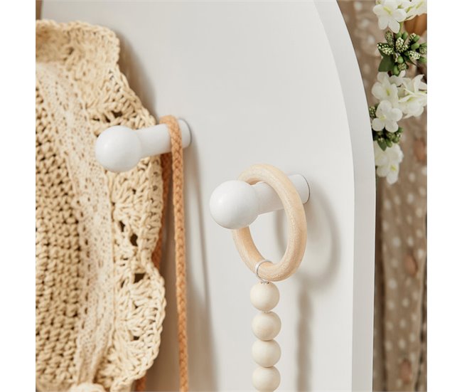 Conforama Armario Infantil Con 3 Ganchos 1 Cesta Y 1 Percha Mueble Organizador Juguetes Y Ropa 97 X 35 X 108 Cm KMB40-W SoBuy