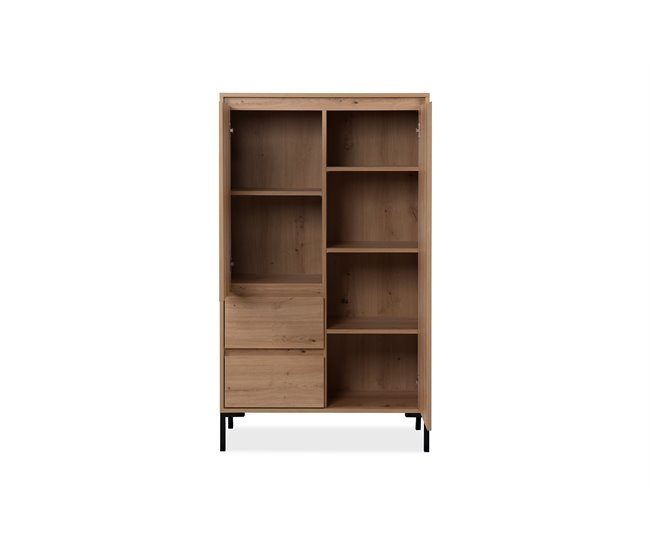 Conforama Armario KORSIKA Puertas Batientes Y 2 Cajones 81x139cm Roble