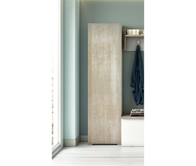 Conforama Armario Multiusos Con 1 Puerta Dbartolome Mueble Multiusos Con 1 Puerta Zapatero Con Estantes 100% Made In Italy 50x30h182 Cm Roble