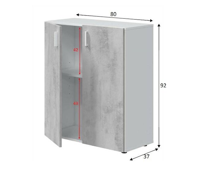 Conforama Armario Multiusos Dfare Mueble Auxiliar Bajo Zapatero Con 2 Puertas Batientes Y 1 Estante Mueble Zapatero 80x37h92 Cm Cemento Y Blanco