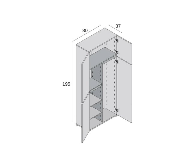 Conforama Armario Multiusos Grande Dbandinell Mueble Multiusos Con 4 Puertas Zapatero Armario Que Ahorra Espacio 100% Made In Italy 80x37h195 Cm Blanco