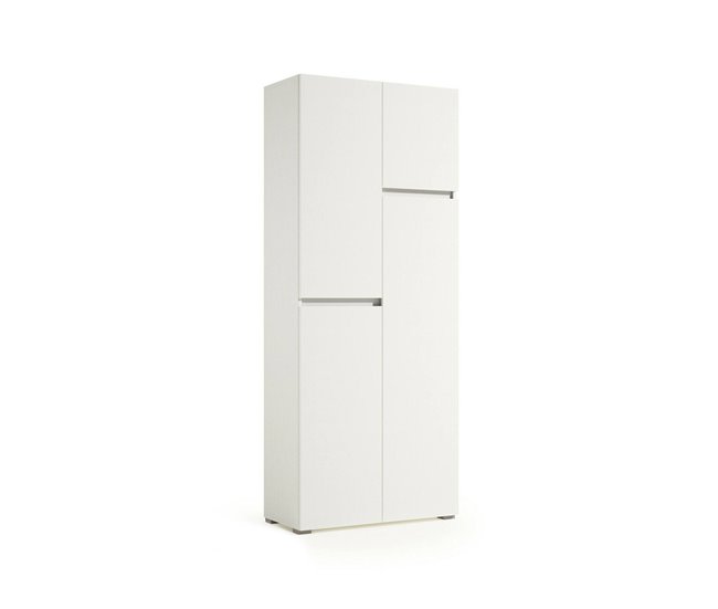 Conforama Armario multiusos grande Dbandinell Mueble multiusos con 4 puertas Zapatero Armario que ahorra espacio 100% Made in Italy 80x37h195 cm Blanco