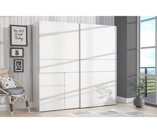 Conforama Armario NEVADA PLUS Puertas Correderas Y 3 Cajones 200x200cm