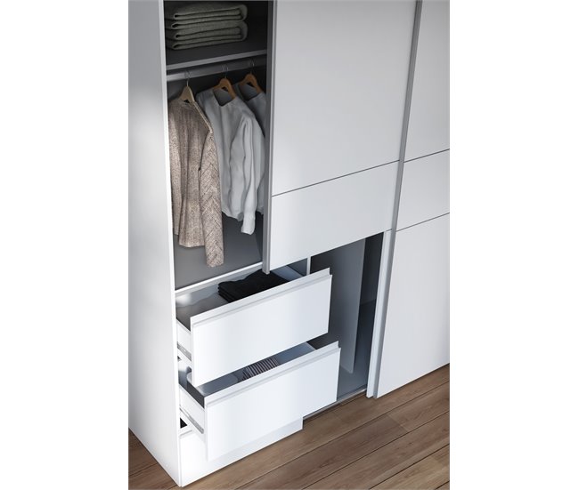 Conforama Armario NEVADA PLUS Puertas Correderas Y 3 Cajones 200x200cm