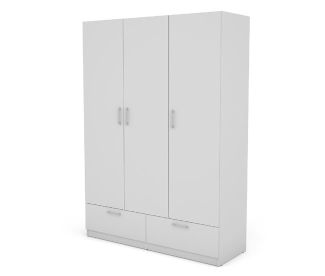 Conforama Armario OSLO Puertas Batientes Y 2 Cajones144x200cm Blanco