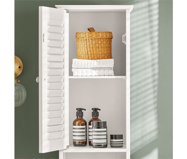 Conforama Armario Para Baño Alto Mueble Columna De Baño Estanterías De Baño-2 Puertas Y 1 Cajón FRG236-W SoBuy ES