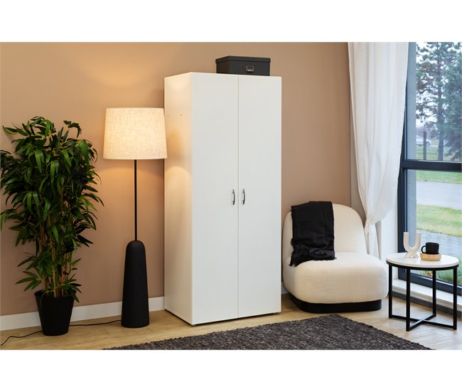 Conforama Armario SERIE LEADER puertas batientes 74x179cm blanco