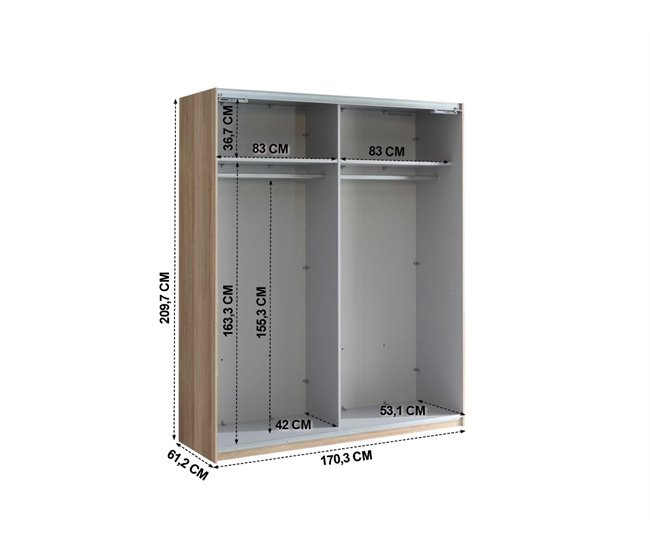 Conforama Armario SKIVE Puertas Correderas 170x209cm Negro