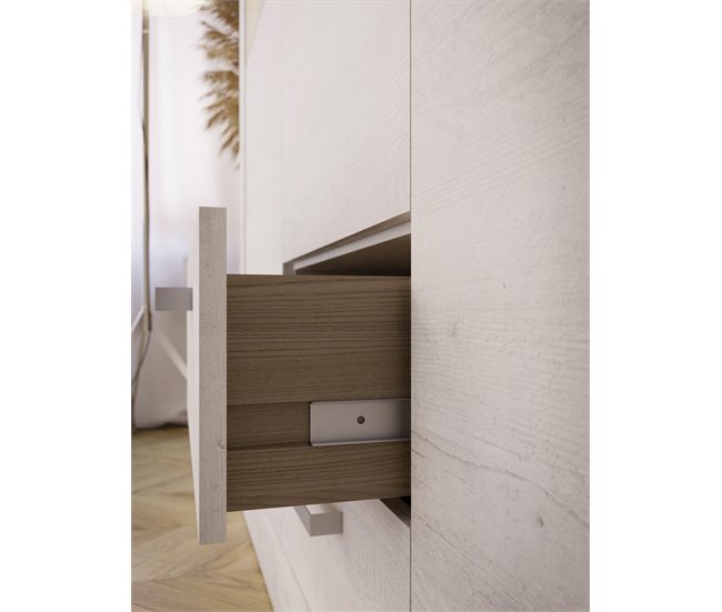 Conforama Armario VERONA Puertas Batientes Y 2 Cajones 170x199cm Roble