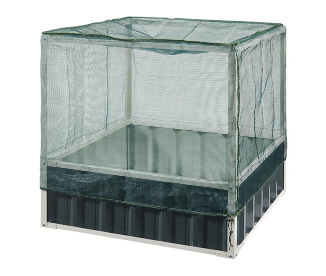 Conforama Arriate de altura Alblasserdam con malla acero 90x90x88cm - Antracita [en.casa]