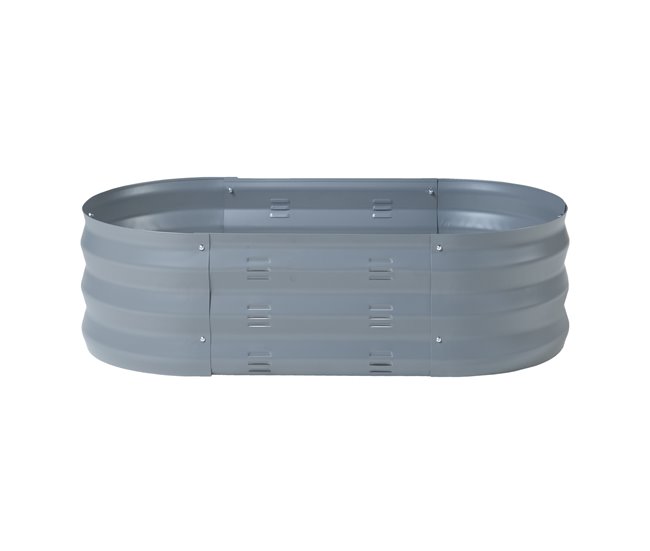 Conforama Arriate De Altura Alfedena Ovalado Acero 90x50x25cm - Antracita [casa.pro]