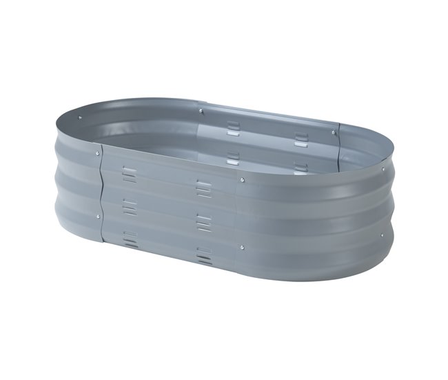 Conforama Arriate de altura Alfedena ovalado acero 90x50x25cm - Antracita [casa.pro]